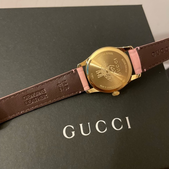 NWT GUCCI
G-Timeless 27mm Yellow Gold Pastel Pink - Picture 3 of 11